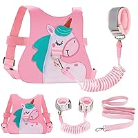 Toddler Harness Leash with Anti Lost Wrist Link, Accmor Cute Unicorn Kids Harness Children Leash for Outdoor Travel, Adorable Baby Anti Lost Leash Walking Wristband Assistant Strap Keep Babies Close