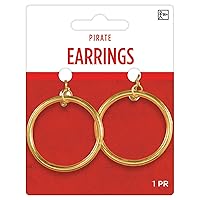Stunning Gold-Tone Plastic Hoop Earrings - 4.5