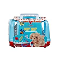 My World My Play Vet Set with Puppy and Accessories, Examine and Treat Play Vet Set, 6 Piece Set Includes Puppy Patient, Doctor Tools & Crate, Great Gift for Boys and Girls, for Ages 3+