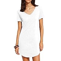 Haola Women's Deep V Neck Soft fit Short Sleeve Casual Mini Dress