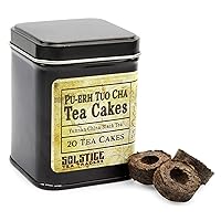 Pu-erh Tea Ball Cakes (20-pack), 20 Pu'er Tea Tuo Cha Bird's Nest Shape Cakes, Fermented Loose Leaf Pu erh Tea, 60+ Servings in Square Black Metal Tin
