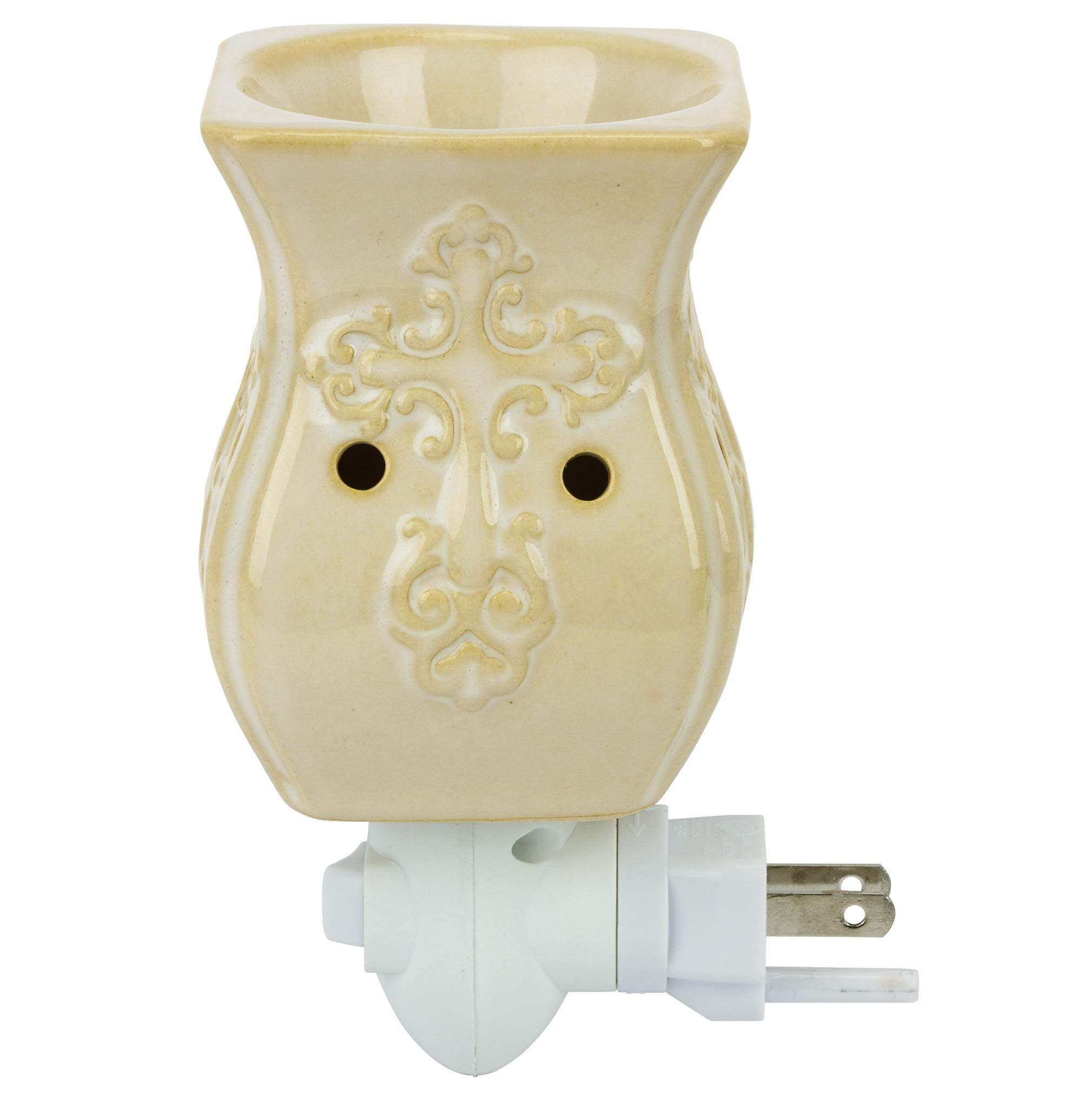 Dawhud Direct Wall Plug-in Wax Warmer for Scented Wax Ceramic Antique White Ceramic Accent Electric Home Fragrance Warmer for Essential Oils Candle Wax Melts and Tarts Scent Warmer Night Light