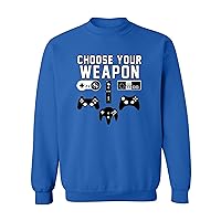 City Shirts Choose Your Weapon Gaming Console Gamer Funny DT Crewneck Sweatshirt