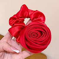 2023 French Retro Gentle Rose Large Intestine Hair Literary Flower Hair Ponytail Rope for Hairstyles