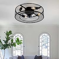 Ceiling Fans with Lamps,Ceiling Fans with Lights and Remote Control 6- Speed Ceiling Fan with Lighting Reversible Dc Motor Quiet Industrial Retro for Living Room Kitchen/a