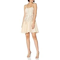 Minuet Womens Short Dress with Lace Bodice and Peplum