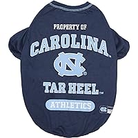 NCAA North Carolina Tar Heels Pet T Shirt, Large. Super Cute Sports Outfit for Dogs & Cats