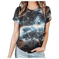 Womens Summer Graphic Shirts V Neck Casual T Shirt Short Sleeve Blouses Tops Printed Athletic T-Shirt for Women