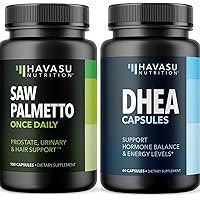 Saw Palmetto and DHEA Capsules | Supports Prostate Health and Hormone Balance for Men | Potent DHT Blocker to Reverse Time and Bring Back Youthfulness | 100 Saw Palmetto Capsules and 60 DHEA Capsules