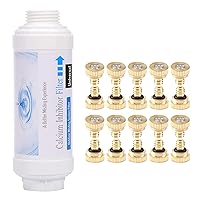 Mist Calcium Inhibitor Filter Bunle with 20 PCS Low Pressure Brass Outdoor Misting Nozzles 0.016