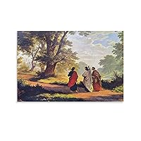 dabaodan The Road To Emmaus Canvas Painting Christ Journey Way Poster Swiss Oil Print Poster Decorative Painting Canvas Wall Art Living Room Posters Bedroom Painting 24x36inch(60x90cm)
