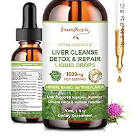 Liver Cleanse & Repair Liquid Drop for Digest, Immunity, Liver Supplement with Milk Thistle, Licorice, Cassia, & More, Non-GMO, 1Fl Oz 60 Days Supplement, (2 Pack)
