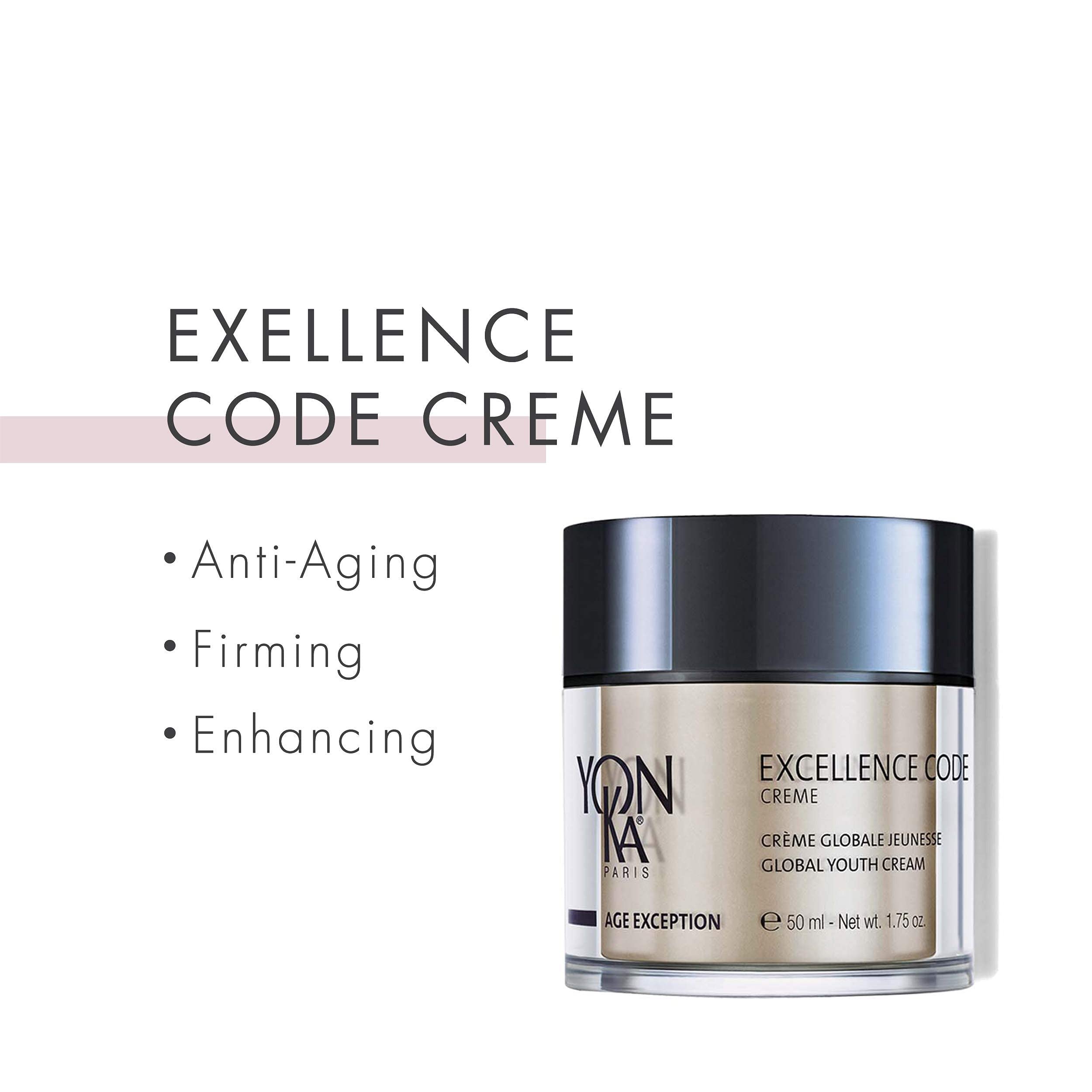 Yon-Ka Excellence Code Creme and Excellence Code Contours Eye Cream Set, Specialized Anti-Aging Cream for Face, Eyes and Lips