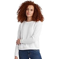 Hanes Womens Ecosmart V-Notch Crewneck Sweatshirt, Fleece Pullover Sweatshirt For Women