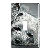 Yorkshire Terrier Yorkie Tired Sleepy Dog Plastic Wall Decor Toggle Light Switch Plate Cover