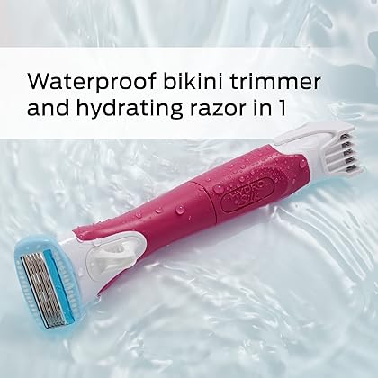 Schick Hydro Silk TrimStyle Moisturizing Razor for Women with Bikini Trimmer,1 Count