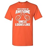 This is What an Awesome Uncle Looks Like - Funny, Family Relationship, Nephew, Niece - Adult Mens Cotton T-Shirt