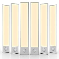 Under Cabinet Lights 54 LED Lights Motion Sensor Light Indoor, 6 Pack Under Cabinet Lighting,Wireless USB Rechargeable Under Counter Lights for Kitchen Bedroom Staircase Cabinet Closet,Warm White