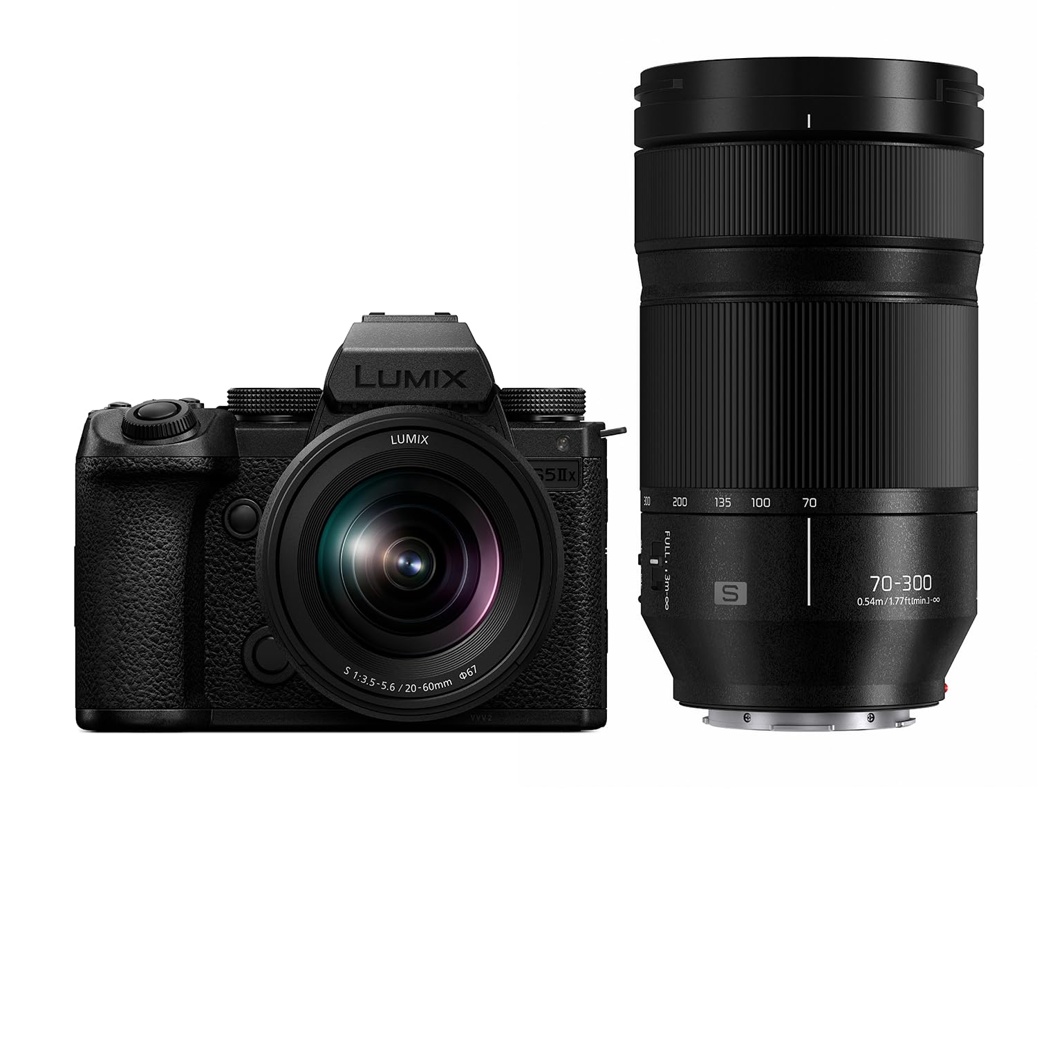 Panasonic LUMIX S5IIX Mirrorless Camera (DC-S5M2XKK) with LUMIX S Series 70-300mm Lens (S-R70300)