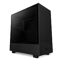 H5 Flow Compact ATX Mid-Tower PC Gaming Case – High Airflow Perforated Tempered Glass Front/Side Panel – Cable Management – 2 x 120mm Fans Included – 280mm Radiator Support – Black