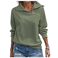 Womens Zipper Sweatshirts Turtleneck Long Sleeve Pullover Tops Side Zip Plain Casual Fall Hooded Tunic Shirts