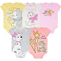 Classics The Aristocats Lion King Winnie the Pooh Pixar Toy Story Baby Girls 5 Pack Bodysuits Newborn to Infant