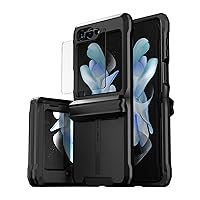 CaseBorne V Compatible with Samsung Galaxy Z Flip 5 Case - Rugged Protective Case with Semi-Auto Hinge Cover and Tempered Glass Screen Protector, [Made of Recycled Materials]