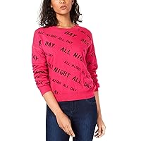 Womens All Day All Night Reversible Pullover Sweater, Pink, Medium