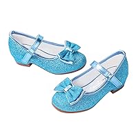 Stelle Girls Dress Shoes Toddler Princess Shoes Glitter Flower Little Girl Flats Mary Jane Low Heels for Party Wedding