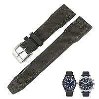 21mm 20mm Nylon Calfskin Black Blue Green Watch strap Fit for IWC IW377714 MARK18 PILOT STOP GUN Leather Watchbands
