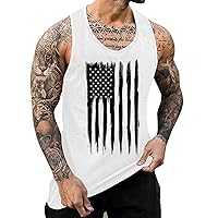 Mens American Flag Tank Tops Graphic Summer Casual Sleeveless Independence Day Patriotic Shirts Gym Muscle Workout Tee