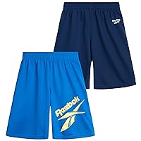 Reebok Boys' Active Shorts - 2 Pack French Terry Sweat Shorts - Gym Running Performance Athletic Shorts (8-20)