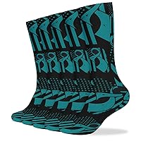 Cervical Cancer Awareness Flag Soft Compression Socks Knee High Stockings 5 Pairs Running Athletic for Men Women