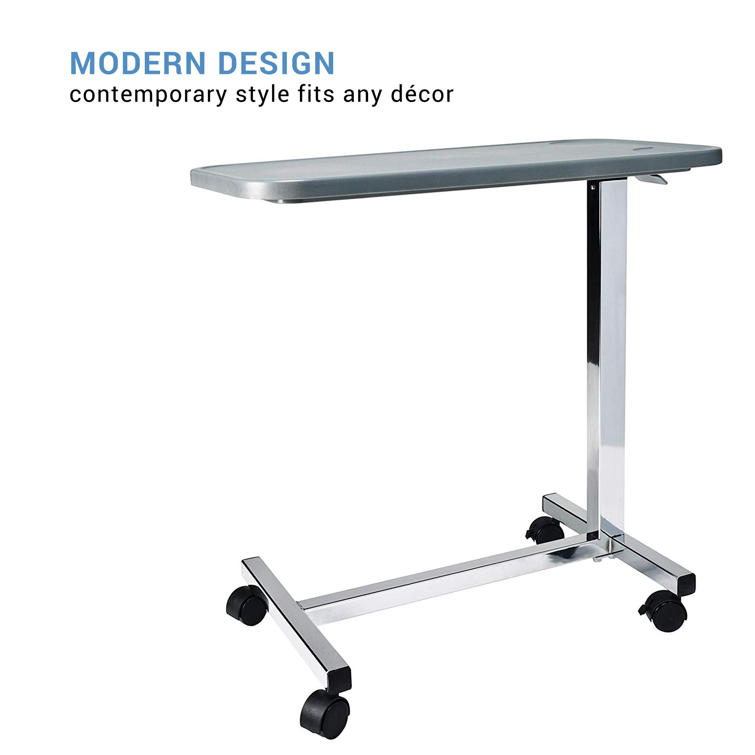 Graham-Field GF8903P Lumex Modern Overbed Table with Wheels, 28-41