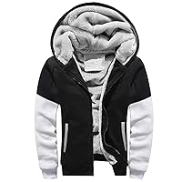 Heavyweight Winter Sweatshirt Thick Fleece Sherpa Lined Warm Jacket Big Tall Zip Up Mens Hoodie Outerwear Coats