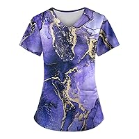 Funny Womens T Shirts,Women's Fashion Printed Work Uniform T-Shirt Short Sleeve Top Summer Shirt for Women 2024 Casual