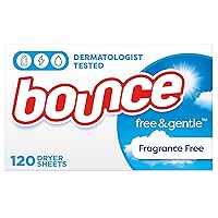 Bounce Free & Gentle Unscented Fabric Softener Dryer Sheets for Sensitive Skin, 120 Count