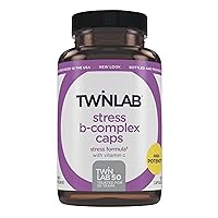 Twinlab Stress B-Complex Caps - Complete B-Complex & 1000 mg Vitamin C - Energy Support Supplement with Vitamin B12 and B6-100 Capsules