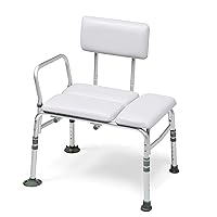 7955KD-1 Lumex 2-in-1 Tub Transfer Bench & Shower Chair, Padded Seat & Backrest, Adjustable Height