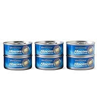 Vital Choice Albacore Tuna Can 6-Pack – Natural, Wild-Caught Canned Tuna – Gluten-Free, Dolphin-Safe, Low-Sodium, Certified Kosher and Sustainable Tuna, In Organic Extra Virgin Olive Oil, 3.75 oz. Cans (Pack of 6)