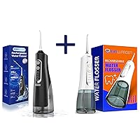 2X Infiwarden Portable Cordless Water Flosser, Rechargeable Water Dental Flosser with 1500 mAh Battery, IPX7 Waterproof, 4 Modes 4 Jet Tips, Type-C Charging for Travel & Home