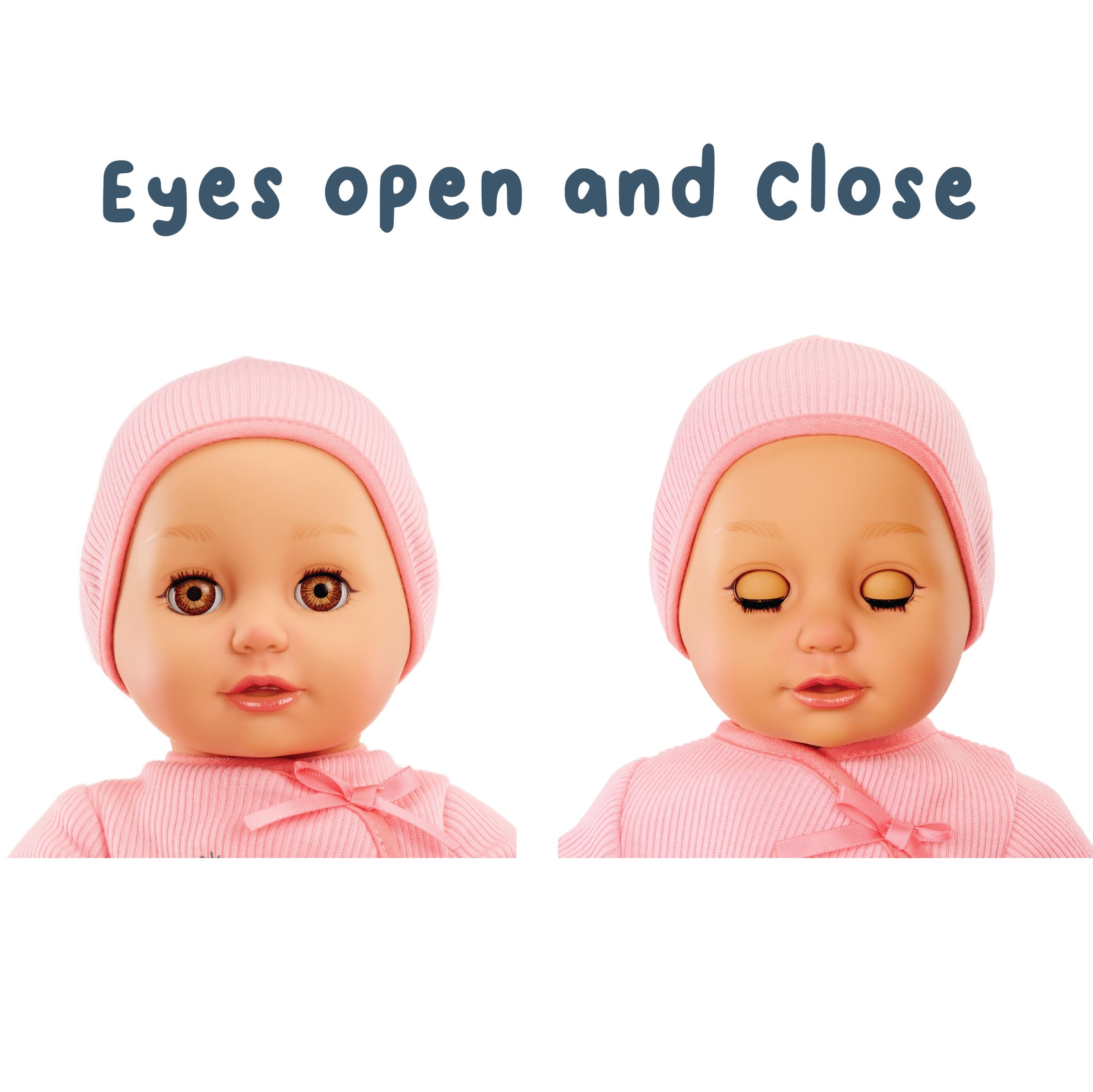 Baby Born My First Baby Doll Ava - Light Brown Eyes: Realistic Soft-Bodied Baby Doll for Kids Ages 1 & Up, Eyes Open & Close, Baby Doll with Bottle