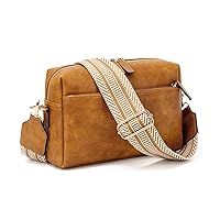 EVEOUT Small Crossbody Bag for Women Fashion Handbag with Colored Shoulder Strap Faux Leather Shoulder Bags