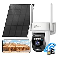 4G LTE Solar Cellular Security Camera, U.S. Local SIM&SD Card Included, No WiFi Needed, 2K Live Video, 360° Full View, Color Night Vision, PIR Motion Sensor, Flashlight&Siren Alerts