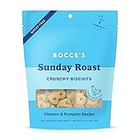 Bocce's Bakery Oven Baked Sunday Roast Treats for Dogs, Everyday Wheat-Free Dog Treats, Made with Real Ingredients, Baked in The USA, All-Natural Chicken & Pumpkin Biscuits, 5 oz