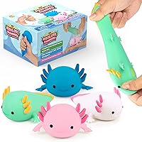 6 Mini 2 Axolotl Slow Rise Squishy Toys - Memory Foam Party Favors,  Fidgets, Prizes, OT (Random Colors) (6 Axolotls (Random Colors))