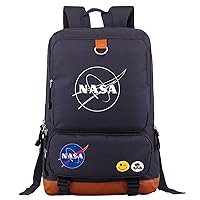 Students NASA Graphic Bookbag-Canvas Large Capacity Knapsack Novelty Classic Daily Bag for Teens