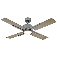 Modern Forms FR-W1806-56L-GH/WG Cervantes 56 Inch Four Blade Indoor/Outdoor Smart Fan with Six Speed DC Motor and LED Light in Graphite Finish Works with Nest, Ecobee, Google Home and IOS/Android App,