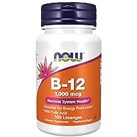 NOW B-12 1000mcg, 100 Lozenges (Pack of 3)