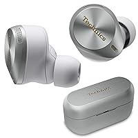 Technics Premium Hi-Fi True Wireless Bluetooth Earbuds with Advanced Noise Cancelling, 3 Device Multipoint Connectivity, Wireless Charging, Hi-Res Audio + Enhanced Calling - EAH-AZ80-S (Silver)